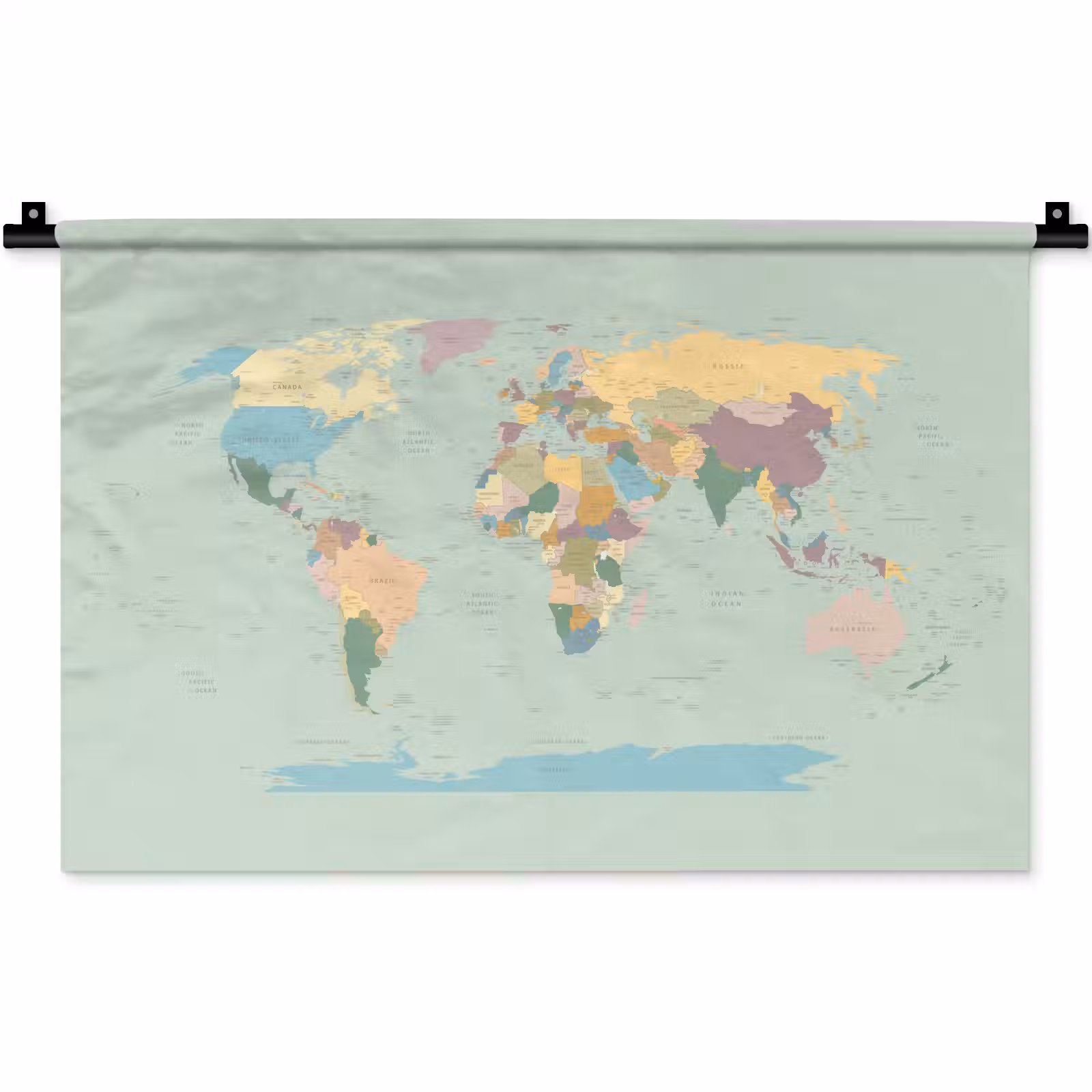 Wandkleed - Wereldkaart - Realistisch - Kaart — 1