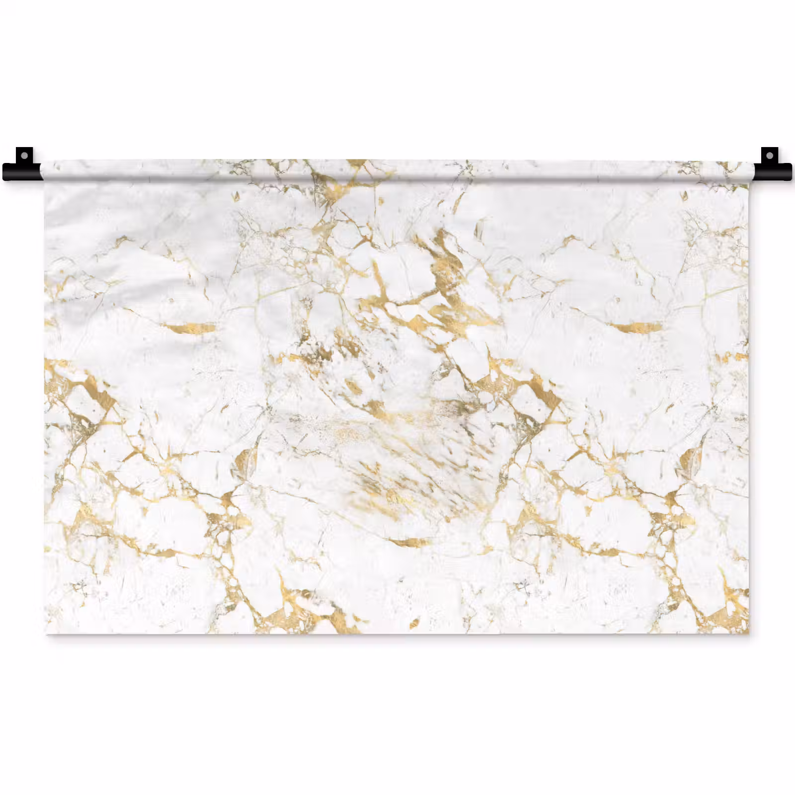 Wandkleed - Wit - Marmer - Luxe - Goud — 1