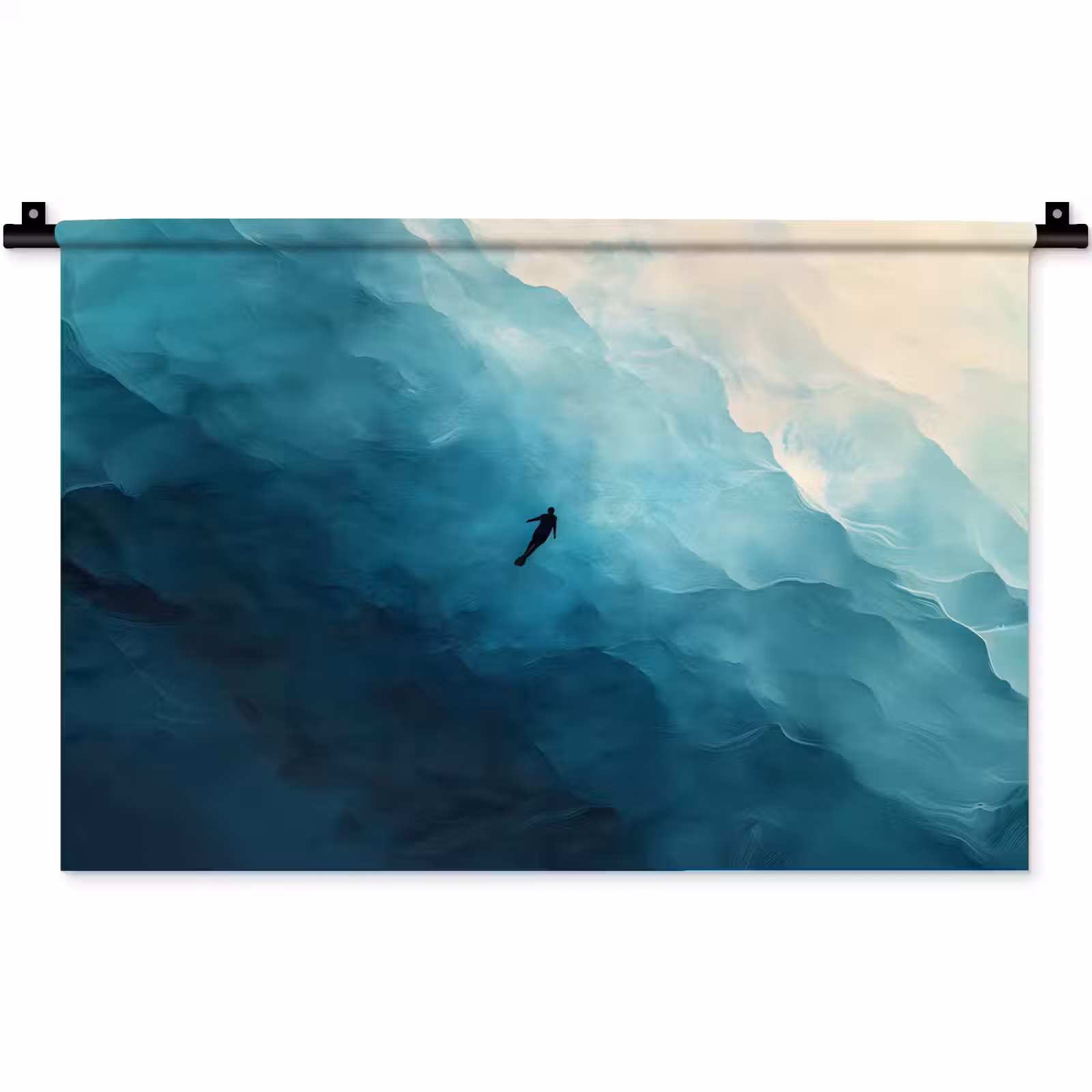 Wandkleed - Zee - Silhouet - Abstract - Blauw — 1