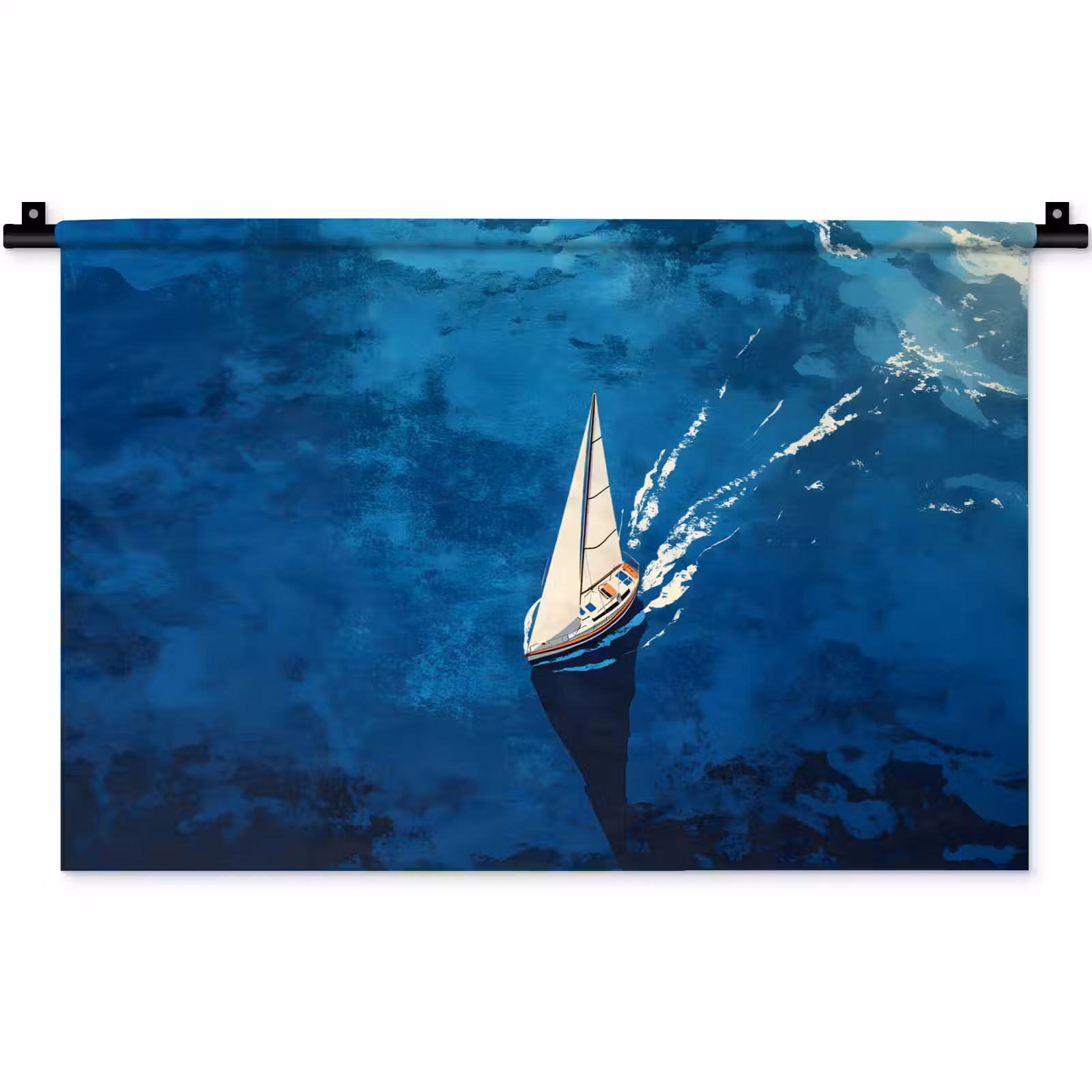 Wandkleed - Zeilboot - Water - Abstract - Schaduw — 1