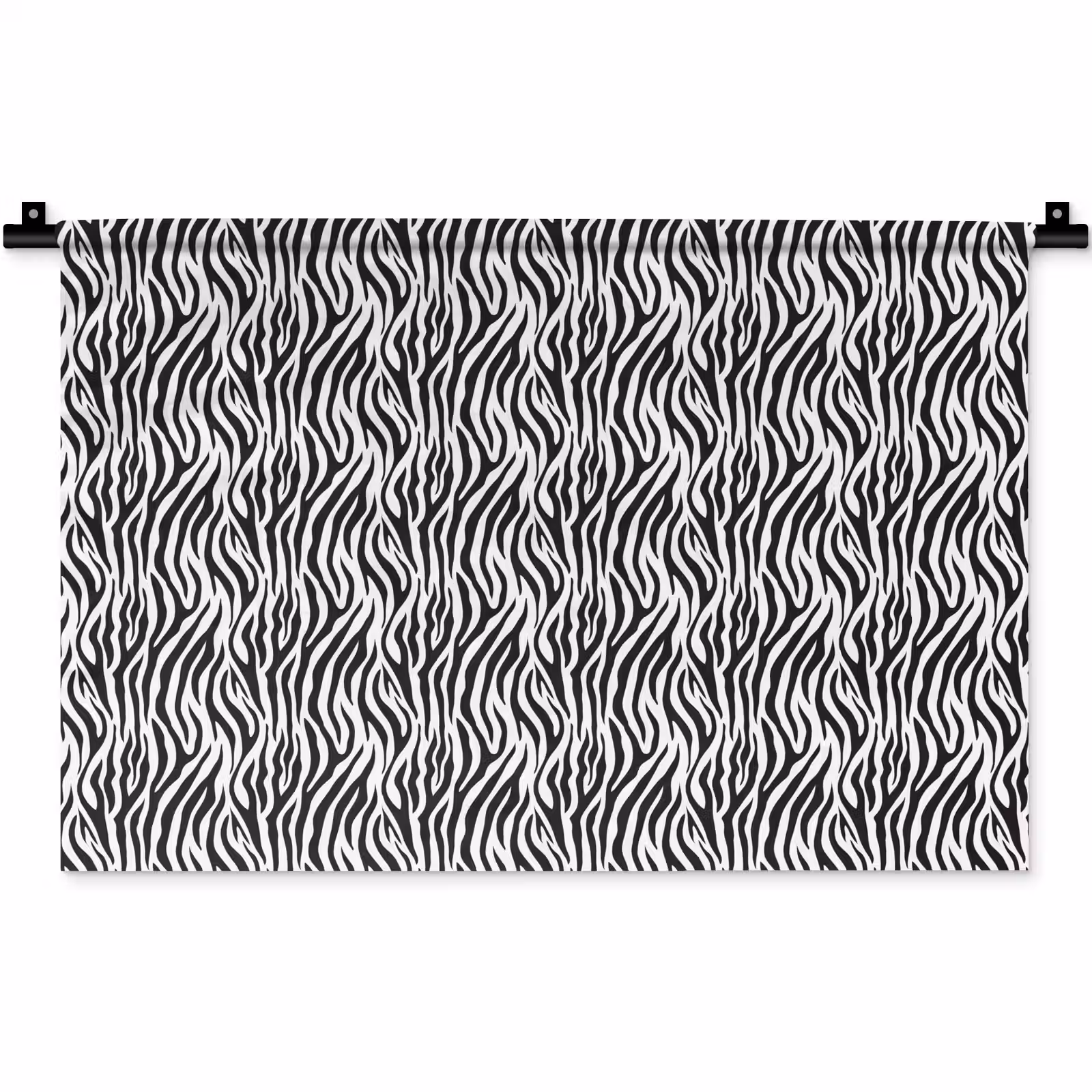 Wandkleed - Zwart - Wit - Zebra - Patroon — 1