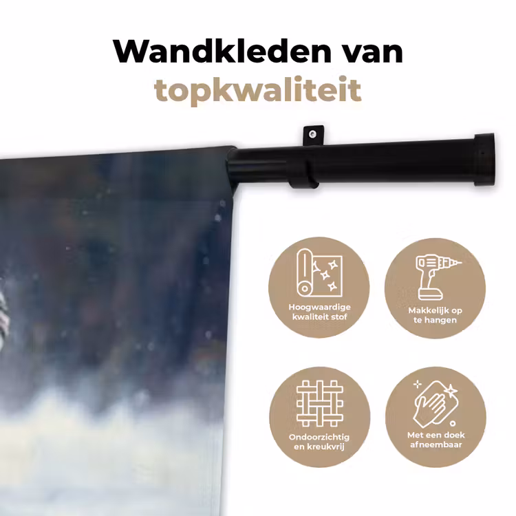 Wandkleed - Tijger - Landschap - Sneeuw - Winter - Dieren — 3