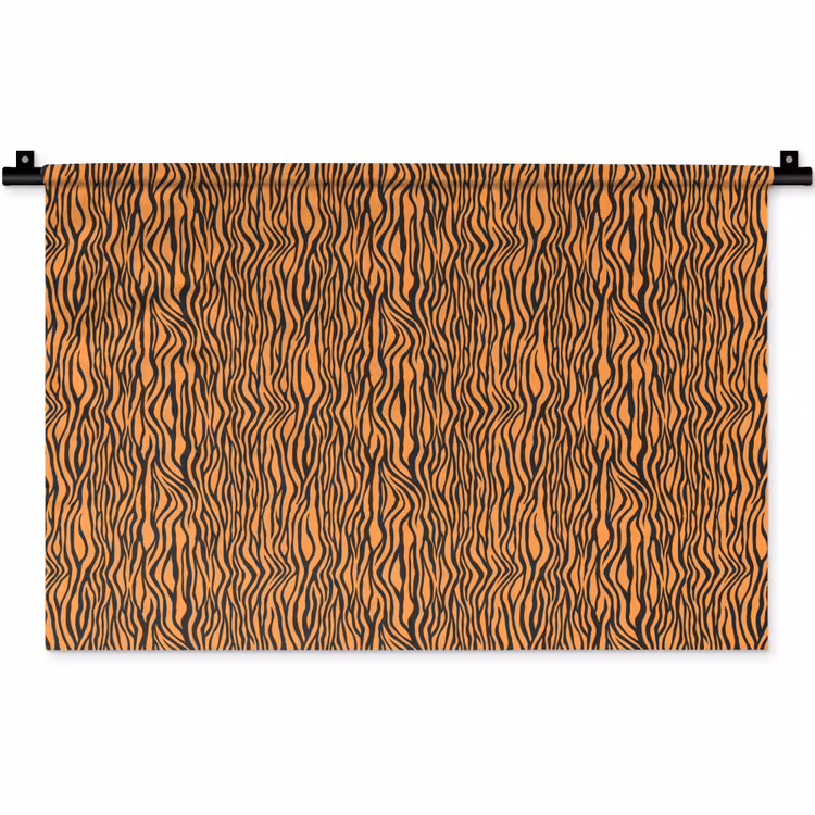 Wandkleed - Tijger - Oranje - Patroon - Strepen — 1