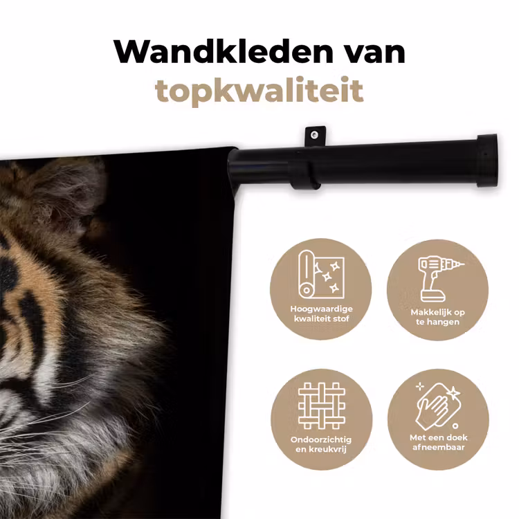 Wandkleed - Tijger - Wilde dieren - Portret — 3