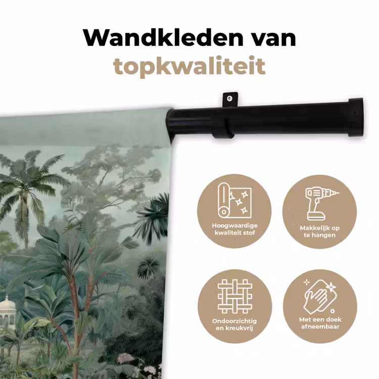 Wandkleed - Tropische tuin - Koepelgebouw - Bloemen — 3