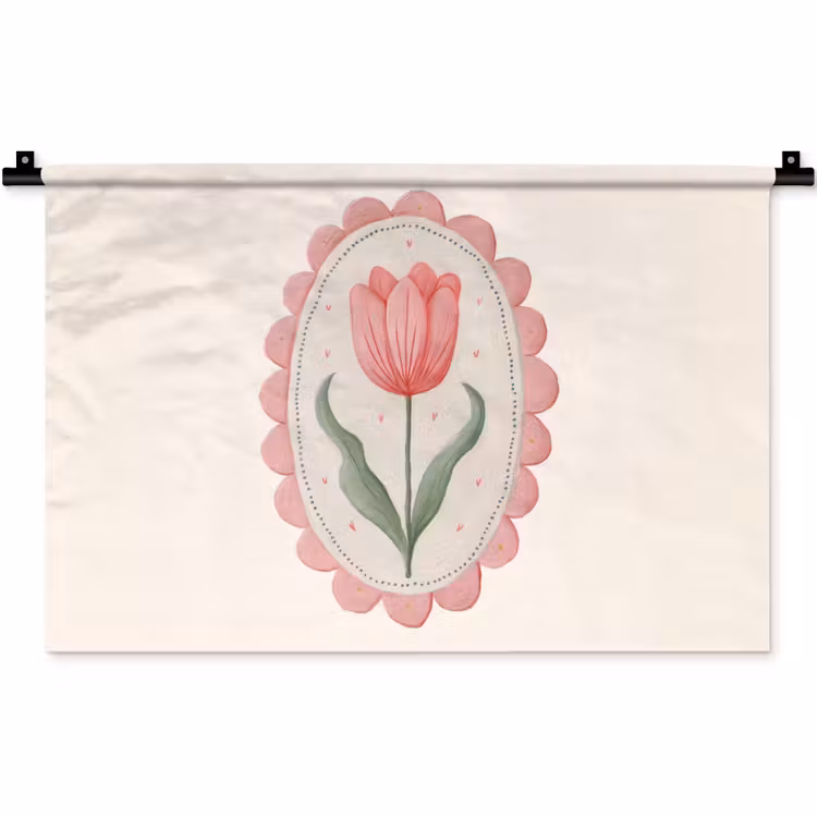 Wandkleed - Tulp - Lijst - Ovaal - Illustratie — 1