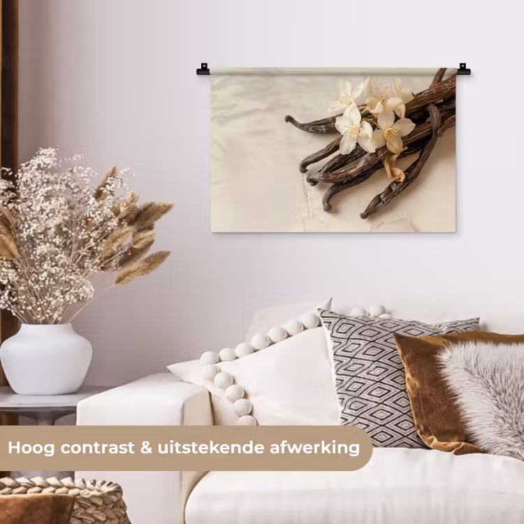 Wandkleed - Vanille - Bloemen - Beige — 4