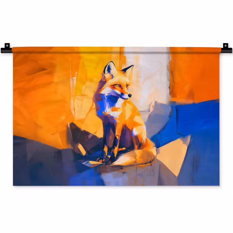 Wandkleed - Vos - Oranje - Vormen - Abstract — 1
