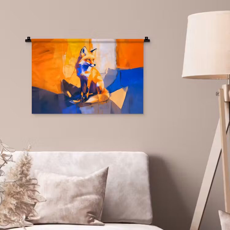 Wandkleed - Vos - Oranje - Vormen - Abstract — 2
