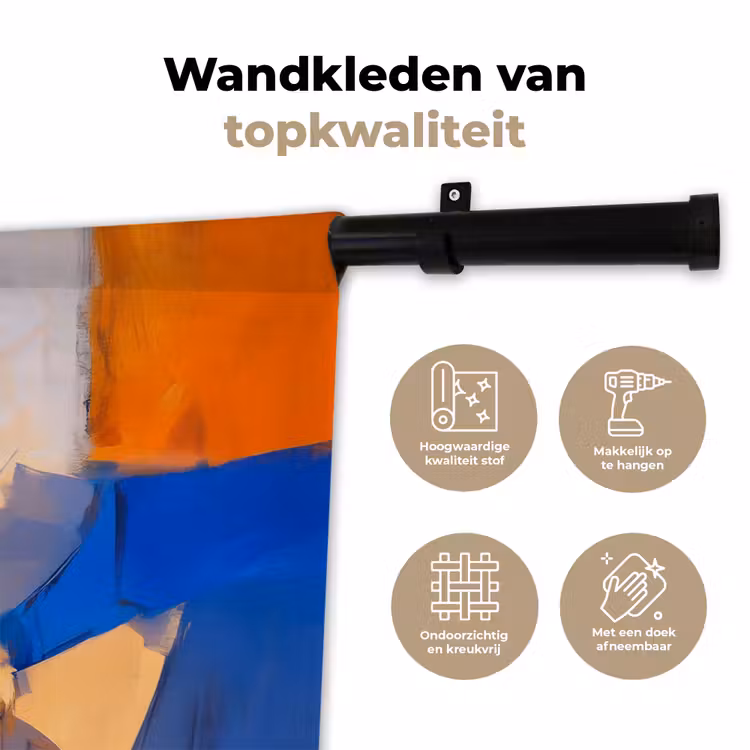 Wandkleed - Vos - Oranje - Vormen - Abstract — 3