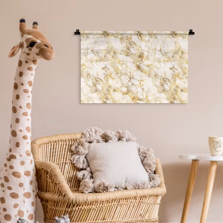 Wandkleed - Warm - Gouden - Marmer - Patroon — 5