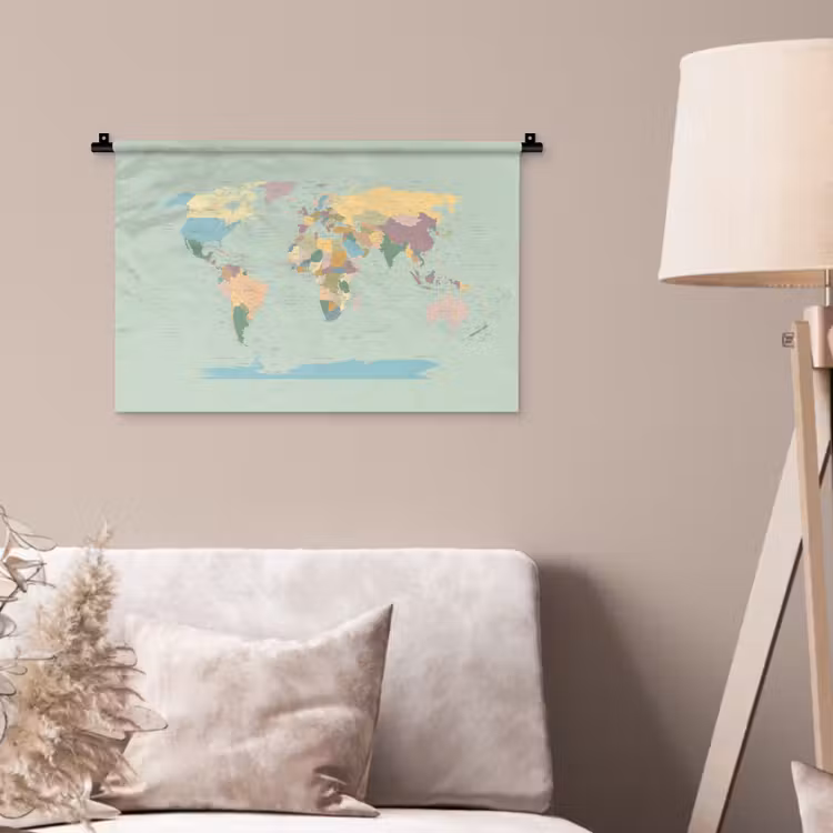 Wandkleed - Wereldkaart - Realistisch - Kaart — 2