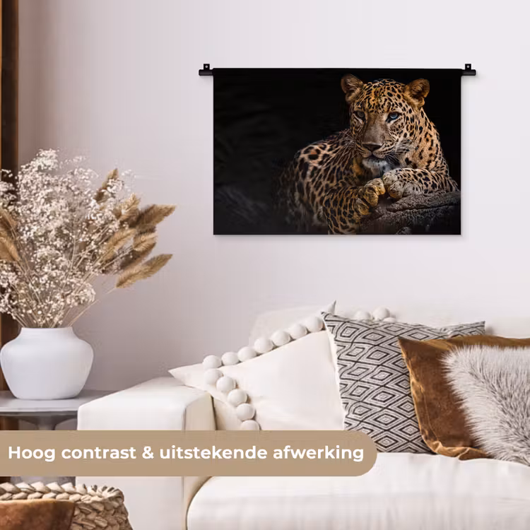 Wandkleed - Wilde dieren - Panter - Portret - Zwart - Dieren — 4
