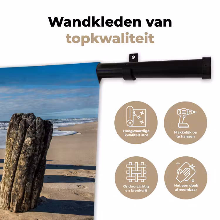 Wandkleed - Zand - Strand - Paal - Water - Zomer — 3