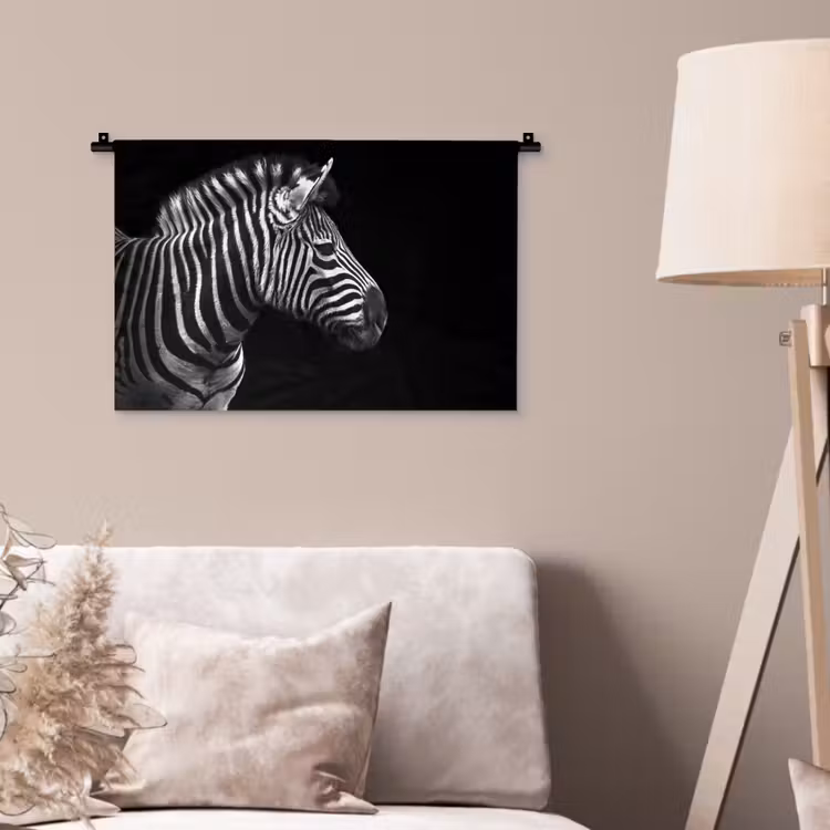 Wandkleed - Zebra - Zwart - Wit - Portret - Dieren — 2