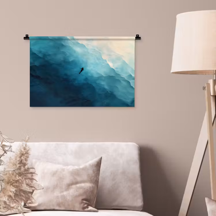 Wandkleed - Zee - Silhouet - Abstract - Blauw — 2