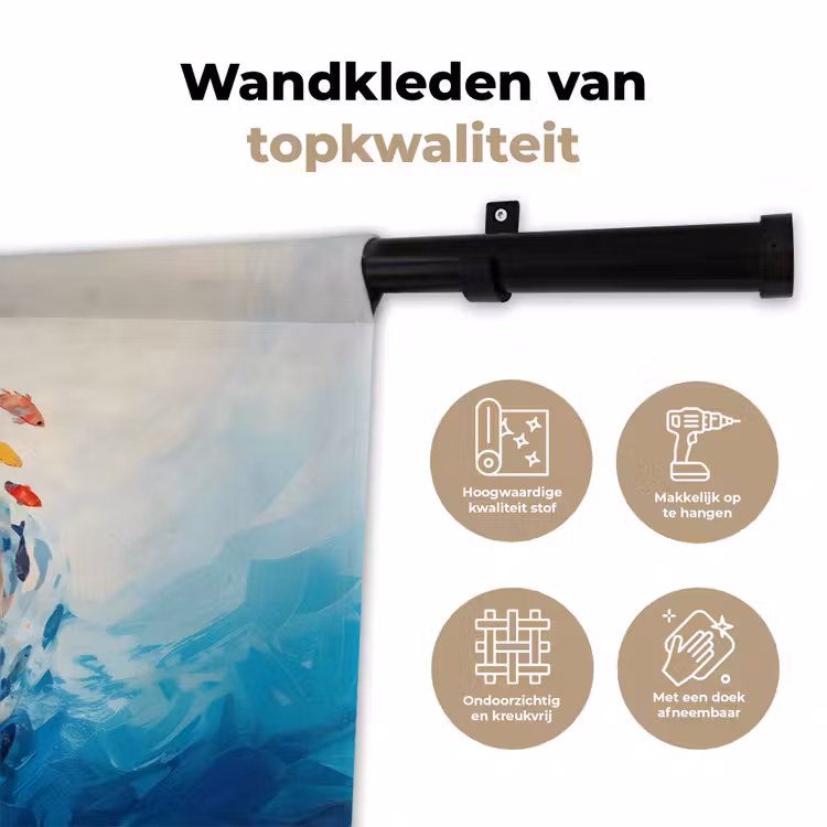 Wandkleed - Zee - Vissen - Kleurrijk - Dynamisch — 3