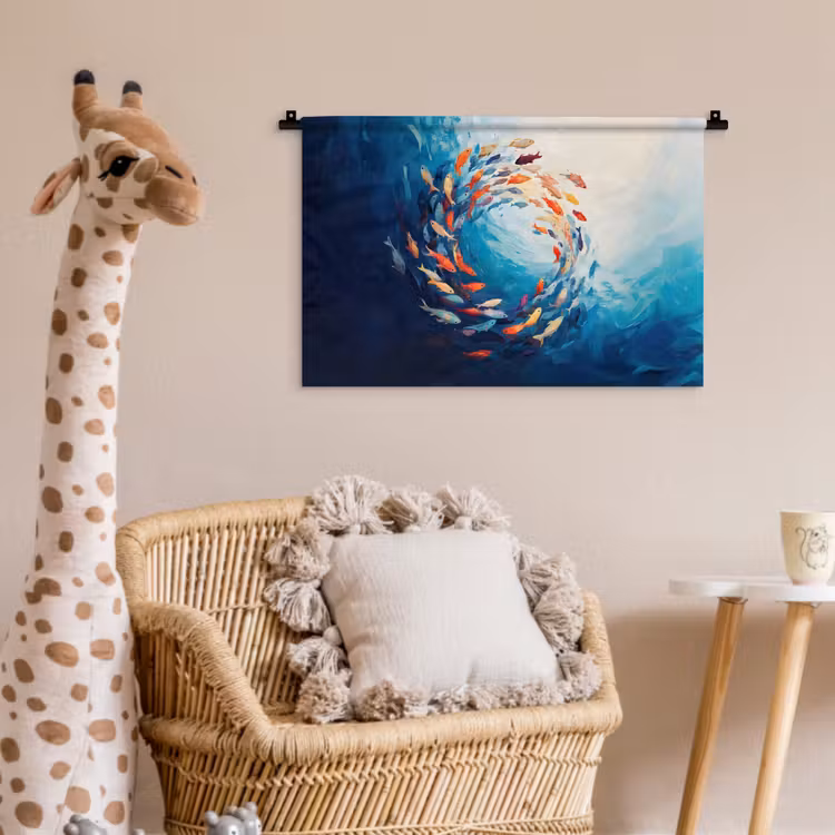 Wandkleed - Zee - Vissen - Kleurrijk - Dynamisch — 5