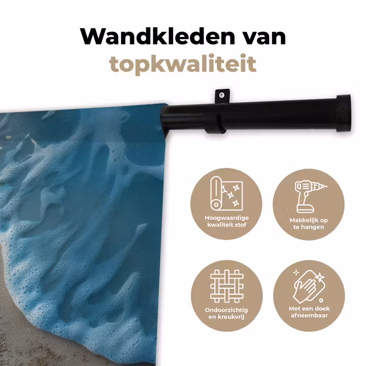 Wandkleed - Zeesterren - Zand - Zee - Blauw — 3