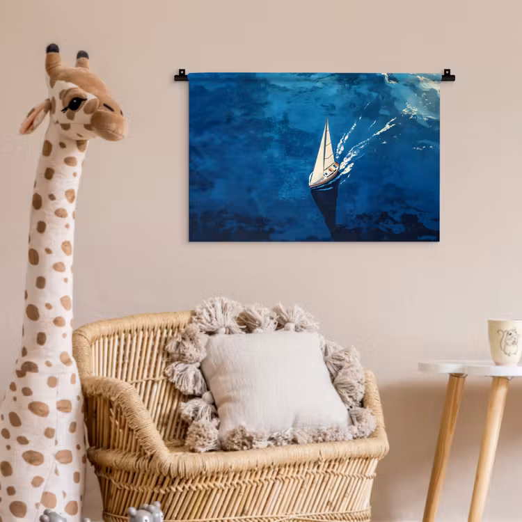 Wandkleed - Zeilboot - Water - Abstract - Schaduw — 5
