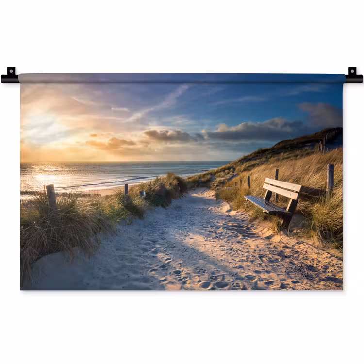 Wandkleed - Zonsondergang - Strand - Duin - Gras - Bank — 1