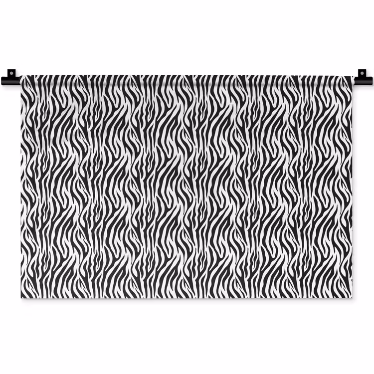 Wandkleed - Zwart - Wit - Zebra - Patroon — 1