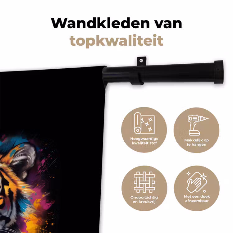 Wandkleed - Tijger als street art kunstwerk — 3