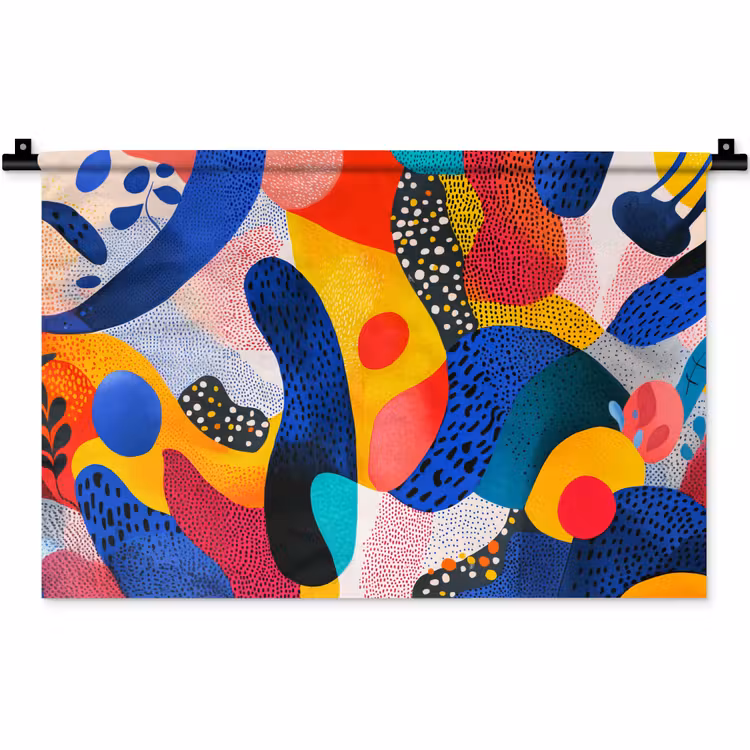 Wandkleed - Vormen - Abstract - Stippels - Blauw — 1
