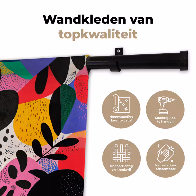 Wandkleed - Vormen - Stippen - Kleurrijk — 3