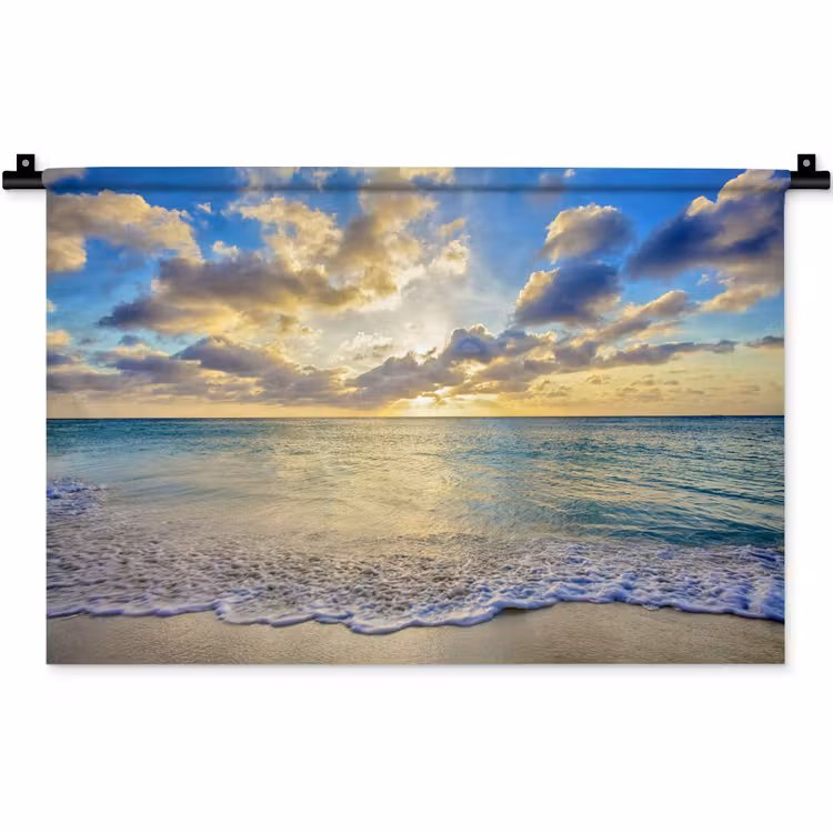 Wandkleed - Zee - Strand - Wolken - Zon — 1