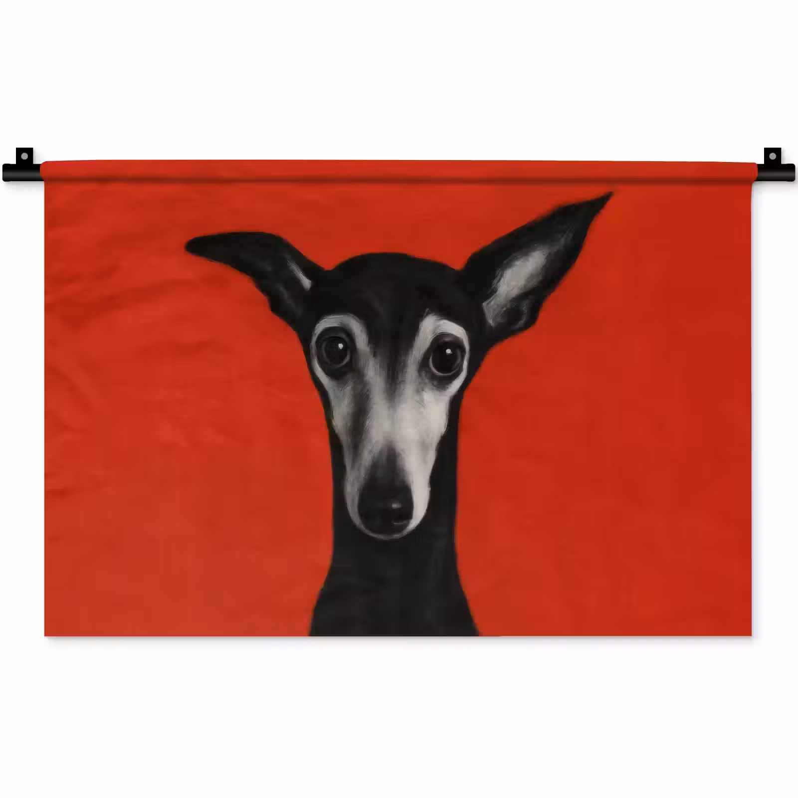 Wandkleed - Windhond - Minimalistisch - Rood — 1