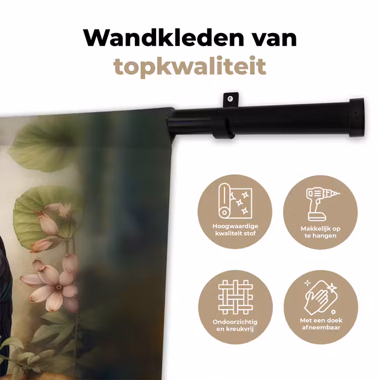 Wandkleed - Toekan - Vogel - Bloemen - Planten — 3