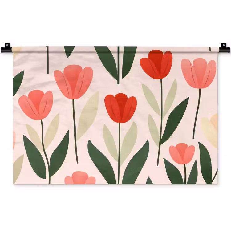 Wandkleed - Tulpen - Modern - Roze — 1