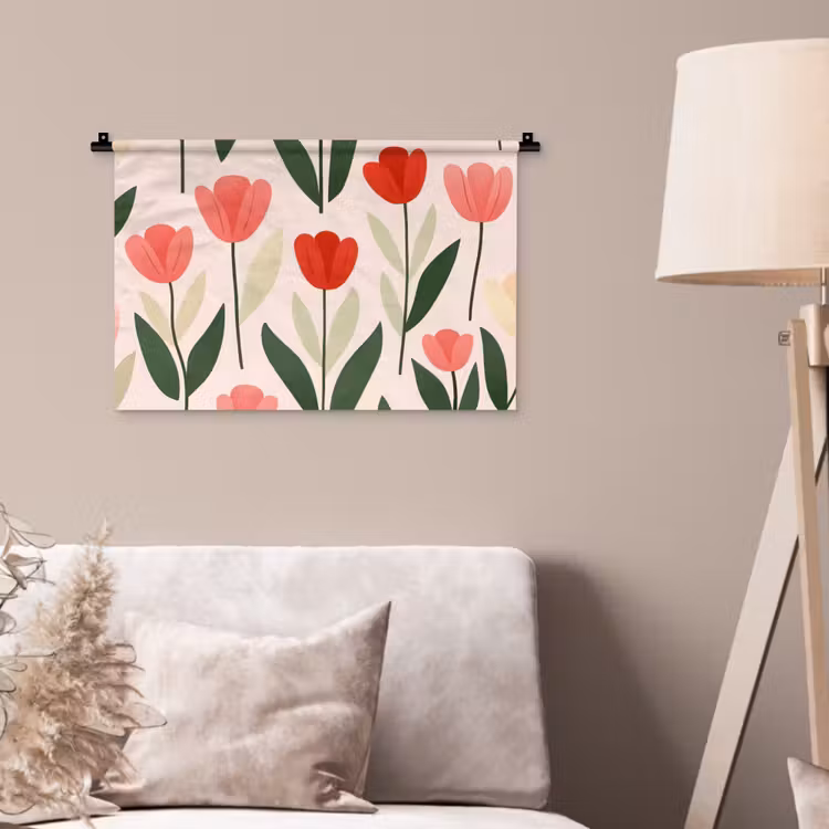 Wandkleed - Tulpen - Modern - Roze — 2