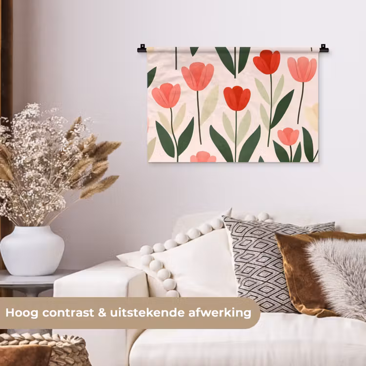 Wandkleed - Tulpen - Modern - Roze — 4