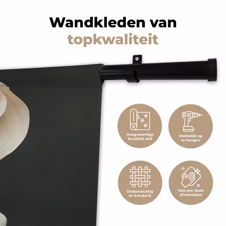 Wandkleed - Vrouw - Beige - hoed — 3