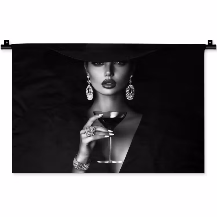Wandkleed - Vrouw - Cocktail - Chic — 1