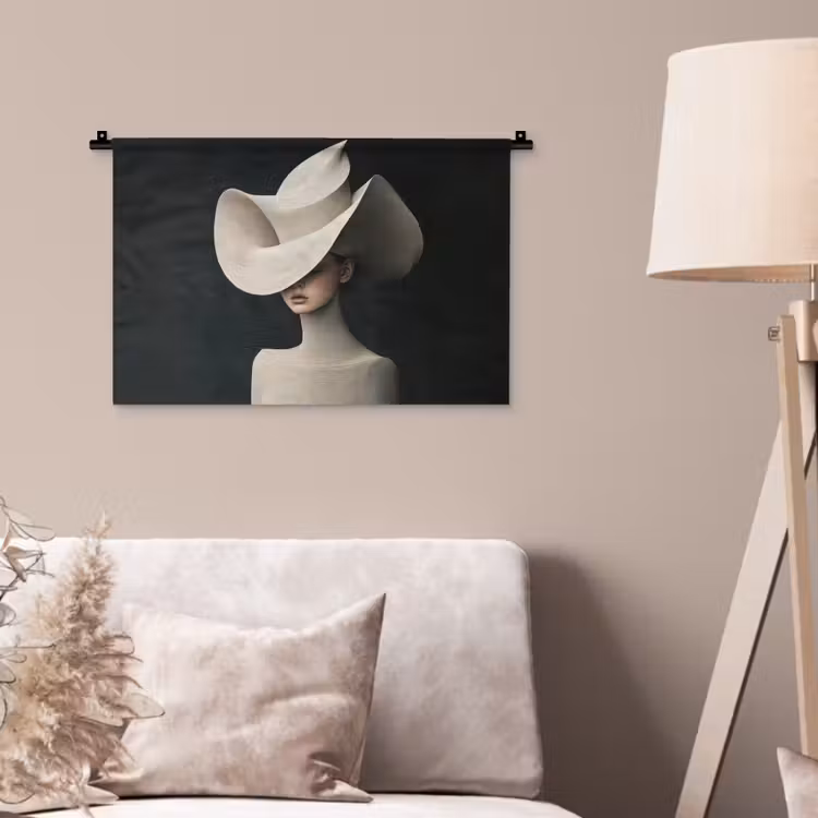 Wandkleed - Vrouw - Golvende - Hoed — 2