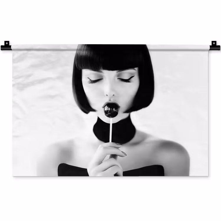 Wandkleed - Vrouw - Lolly - Zwart - Wit — 1
