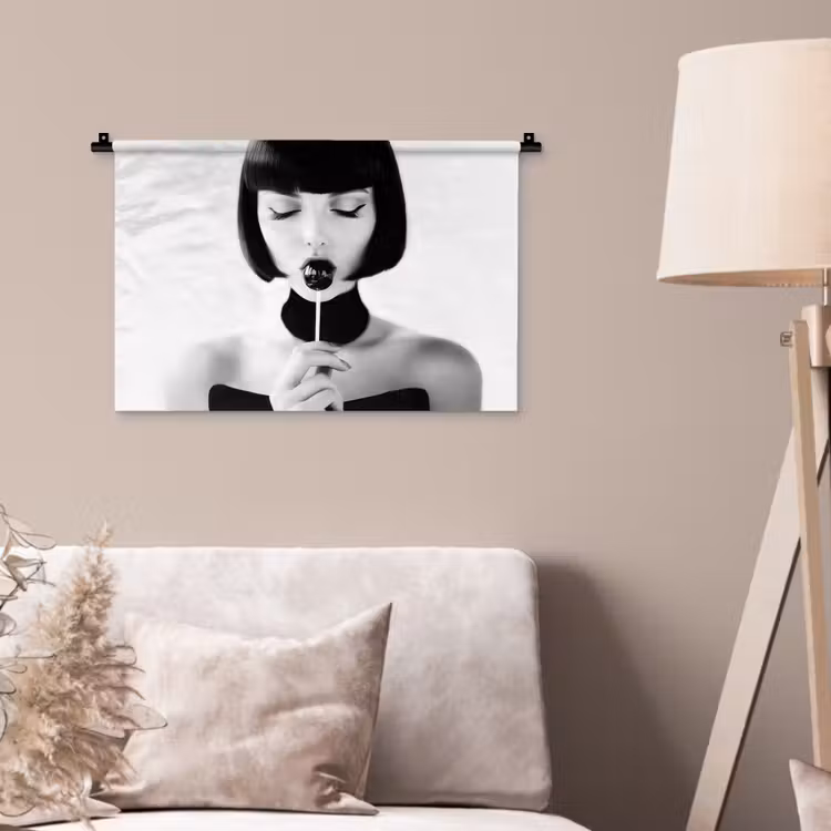 Wandkleed - Vrouw - Lolly - Zwart - Wit — 2