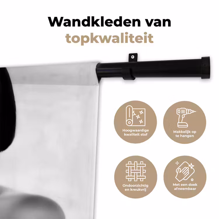 Wandkleed - Vrouw - Lolly - Zwart - Wit — 3