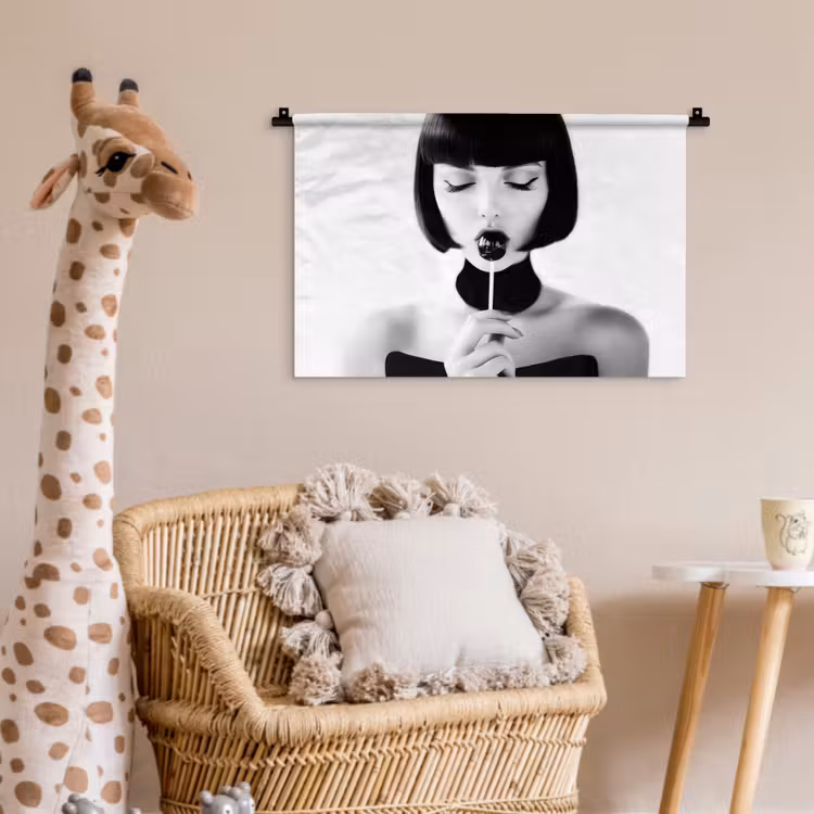 Wandkleed - Vrouw - Lolly - Zwart - Wit — 5