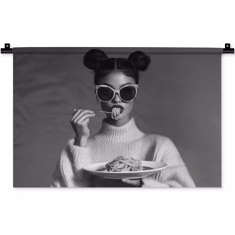 Wandkleed - Vrouw - Pasta - Zonnebril — 1