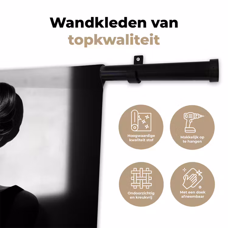 Wandkleed - Vrouw - Zwart - Hart — 3
