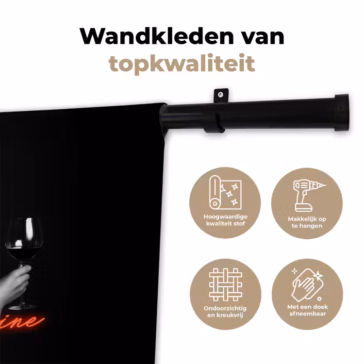 Wandkleed - Wijn - Vrouw - Neon - Quote — 3