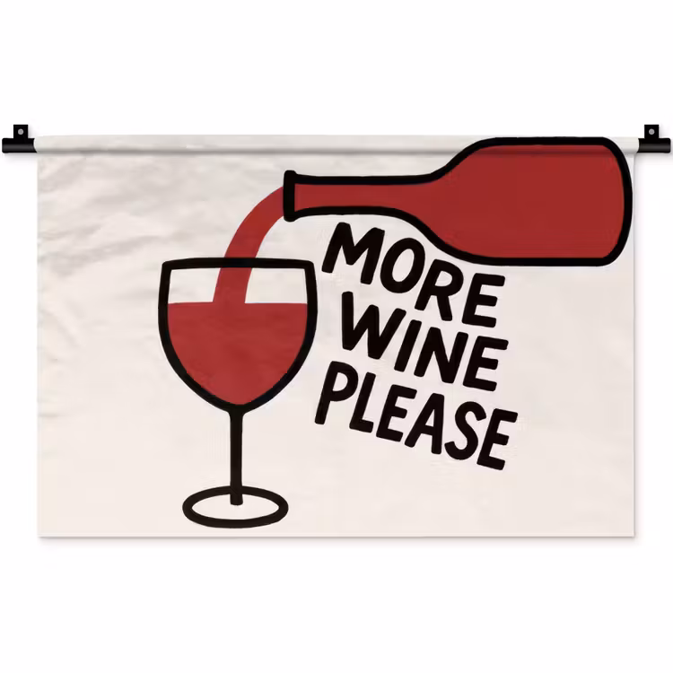 Wandkleed - Wijnfles - Quote - Rood - Glas — 1