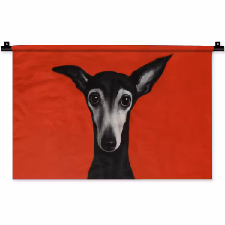 Wandkleed - Windhond - Minimalistisch - Rood — 1
