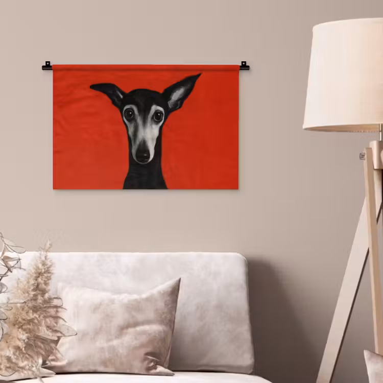 Wandkleed - Windhond - Minimalistisch - Rood — 2