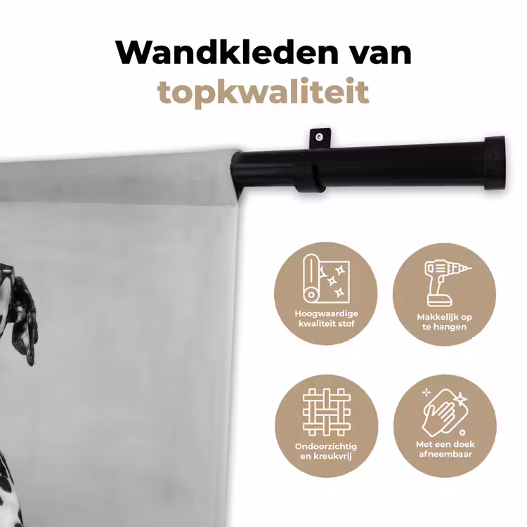 Wandkleed - Zonnebril - Dalmatiër - Wijnglas - Tong — 3
