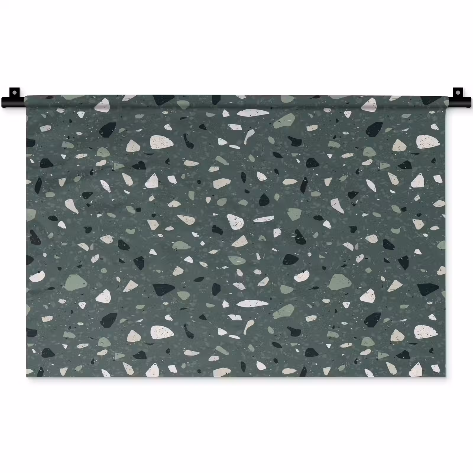 Wandkleed - Terrazzo - Patroon - Kleurrijk - Groen — 1